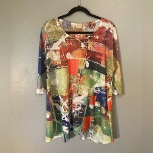 Et' Lois Multicolor Abstract Top
